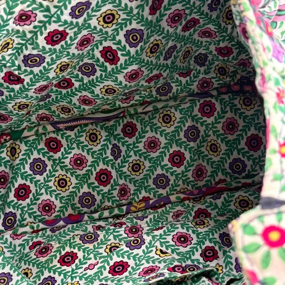 Vera Bradley Viva La Vera Purple Floral Print Quilted Tote Hobo Bag